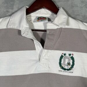 Ohio State Buckeyes Shirt Mens XS Gray College Rowing Rugby Stripe‎ Barbarian